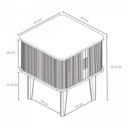 Помощна маса Tysvær 59x45x45 см бамбук/синьо [] - Măsuțe de living