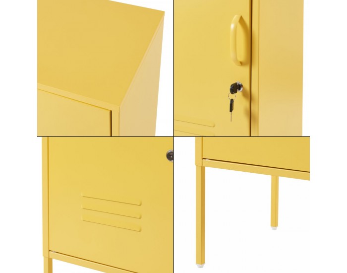 Нощно шкафче Hausjärvi 82x35x35 см стоманено жълто []