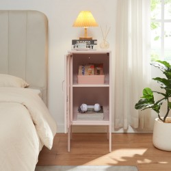 Нощно шкафче Hausjärvi 82x35x35 см стомана розово [] - Măsuțe de living