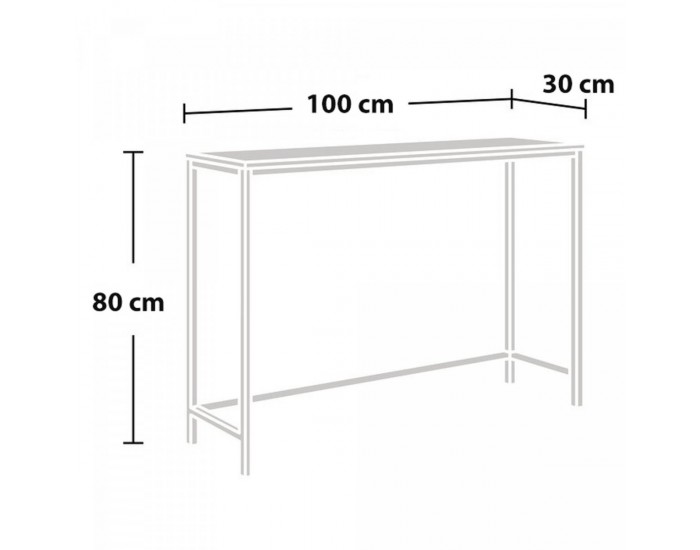 Конзолна маса Kronoby 80 x 100 x 30 см черен/изглед дърво []