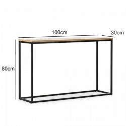 Конзолна маса Kittilä 80x100x30cm черен/изглед дъб [] - Mese