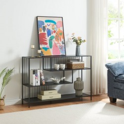 Конзолна маса Oxelösund 120x33x80 см черна [] - Măsuțe de living