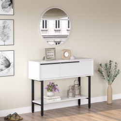 Конзолна маса Vesanto 100x30x76 см бяла [] - Măsuțe de living