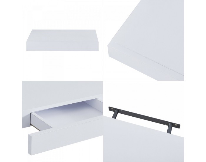 Стенен рафт Hyvinkää с чекмедже бял []