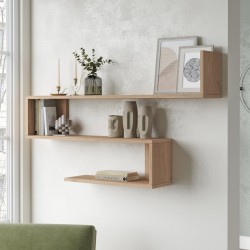 Стенен рафт Kitee 120 x 14,5 x 71,5 см дъб [] - Living