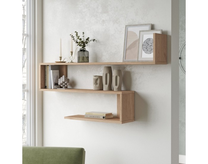 Стенен рафт Kitee 120 x 14,5 x 71,5 см дъб []