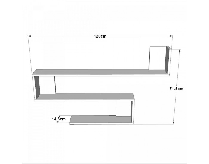 Стенен рафт Kitee 120 x 14,5 x 71,5 см дъб []