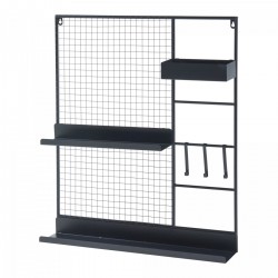 Решетка за стена Westre 70x60x11см метална черна [] - Living