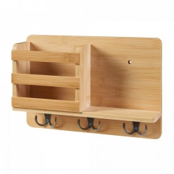 Стенен рафт Giske 33x8x22 см бамбук [] - Living