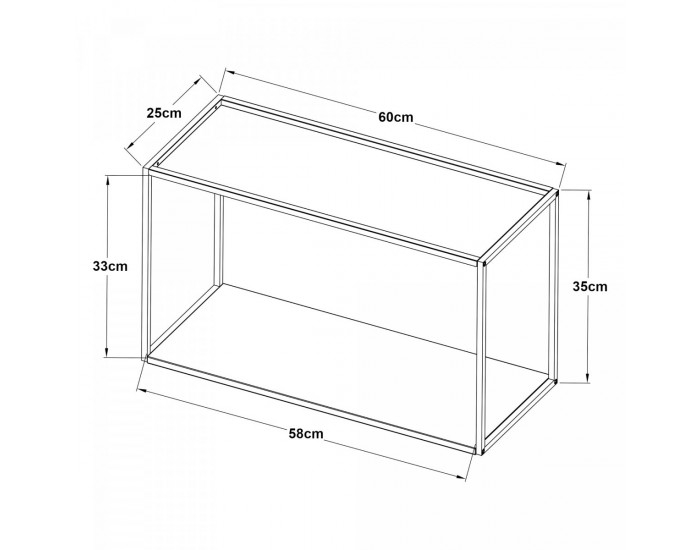 Стенен рафт Notodden 60x25x35см черен []