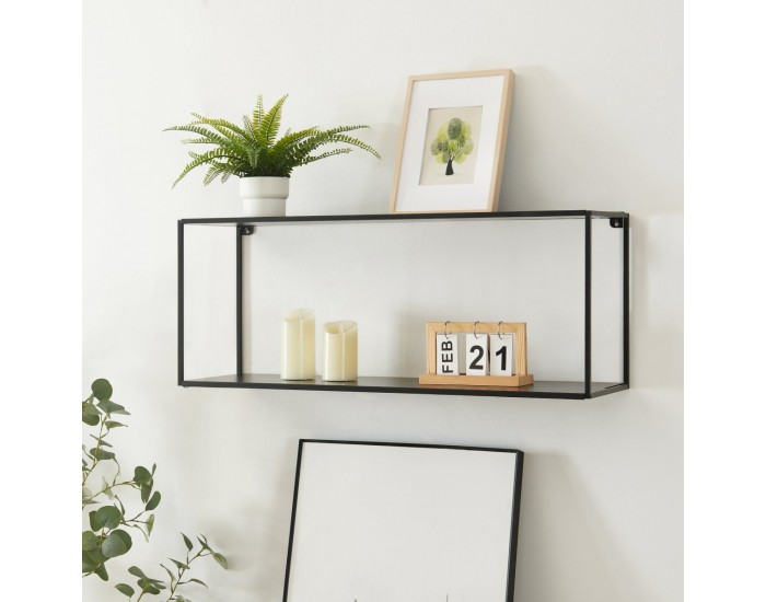 Стенен рафт Notodden 90x25x35см черен []