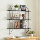 Стенен рафт Østfold 100x80x21 см черен []