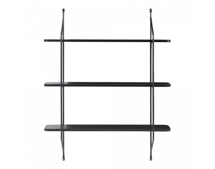 Стенен рафт Østfold 100x80x21 см черен []