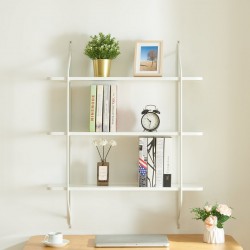 Стенен рафт Østfold 100x80x21 см бял [] - Living