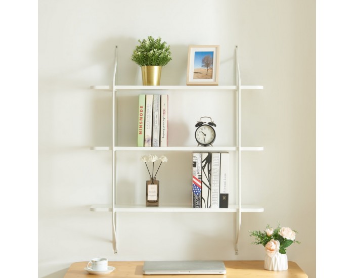 Стенен рафт Østfold 100x80x21 см бял []
