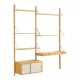 Стенен рафт Tingvoll 176x147x34 см бамбук []