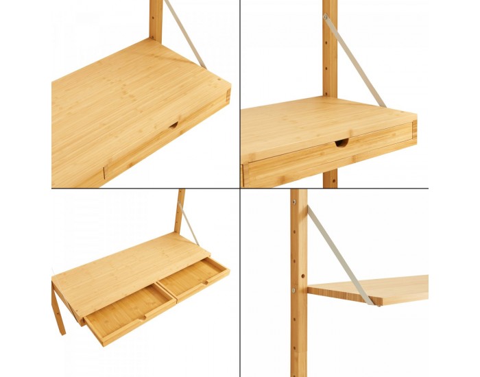 Стенен рафт Tingvoll 176x85x32 см бамбук []