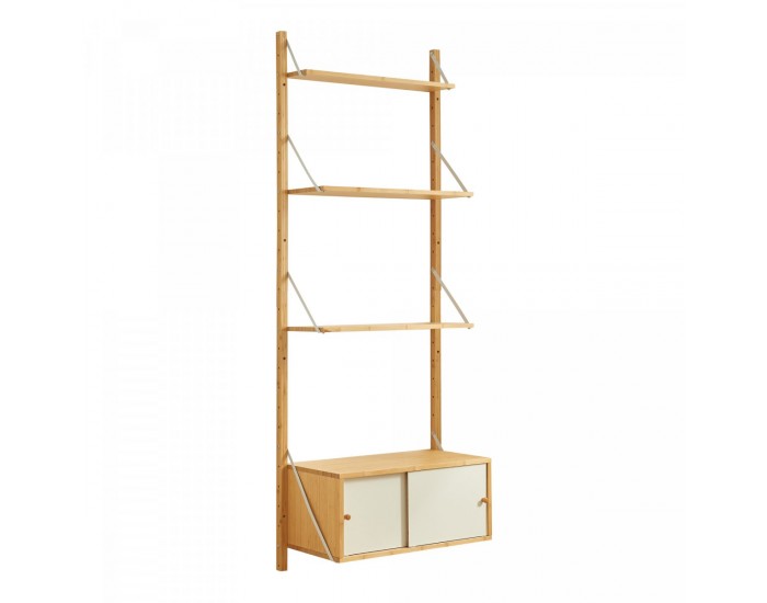 Стенен рафт Tingvoll 176x65x34 см бамбук []