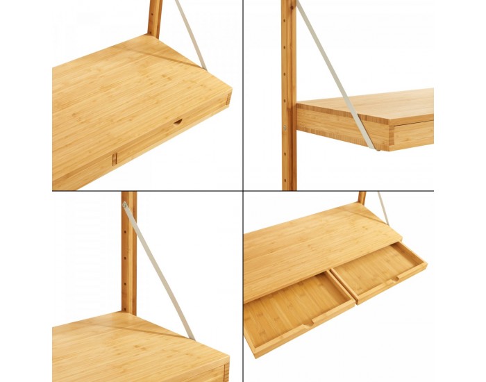 Стенен рафт Tingvoll 85x85x36 см бамбук []