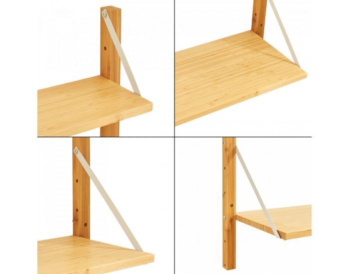Стенен рафт Tingvoll 85x85x25 см бамбук []