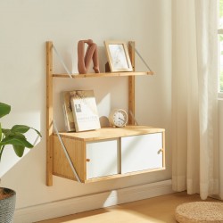Стенен рафт Tingvoll 85x65x34 см бамбук [] - Sonata G