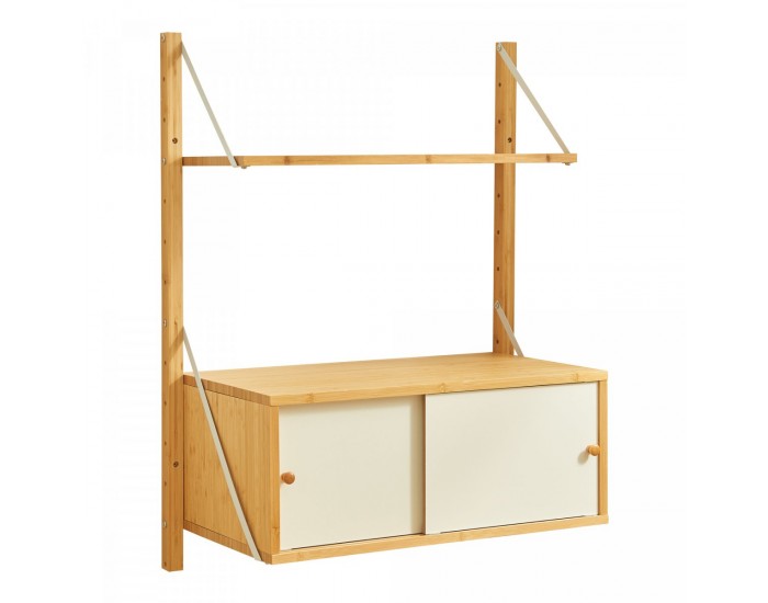 Стенен рафт Tingvoll 85x65x34 см бамбук []