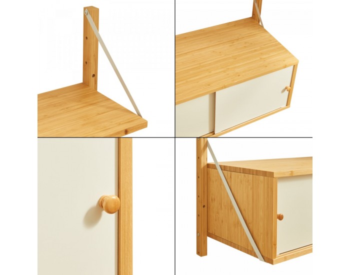 Стенен рафт Tingvoll 85x65x34 см бамбук []