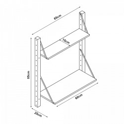 Стенен рафт Tingvoll 85x65x25 см бамбук [] - Living