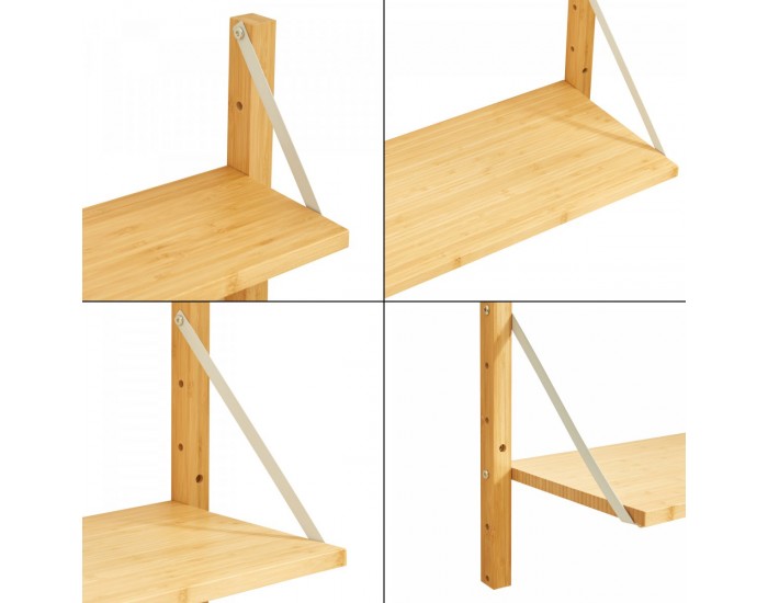 Стенен рафт Tingvoll 85x65x25 см бамбук []