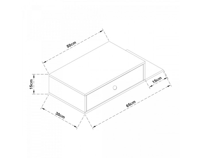 Стенен рафт Stor с чекмедже 65x30x15 см черен []