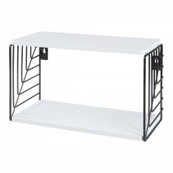 Стенен рафт Moss 39x18x23 см Черно/Бяло [] - Living