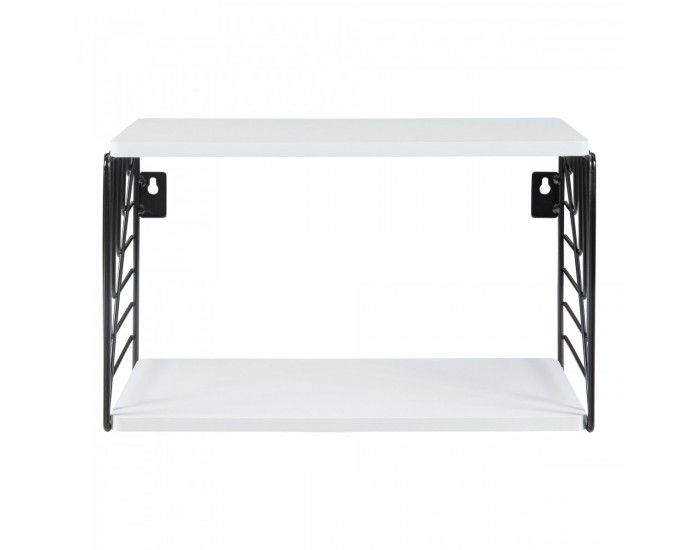 Стенен рафт Moss 39x18x23 см Черно/Бяло []