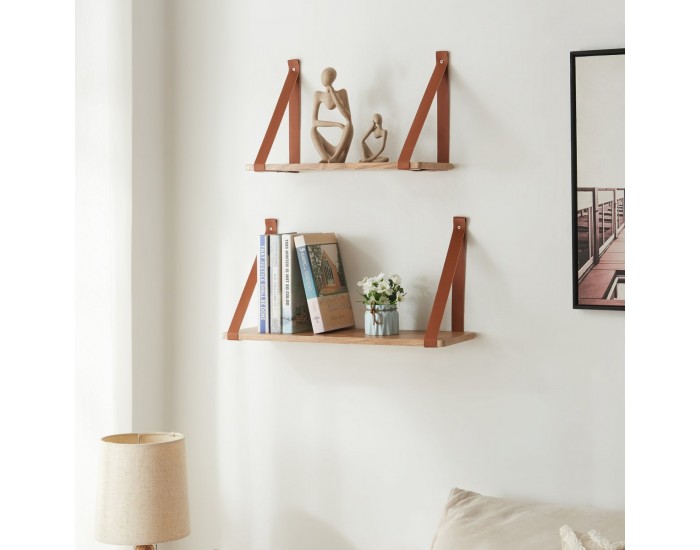 Комплект стенен рафт Utsira 48/60 x 20 x 30 см, 2 части, вид дъб/кафяв []