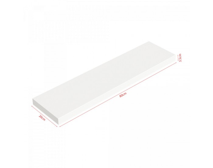 Стенни рафтове Stranda от 3 бр., 80x20x4 см, бели []