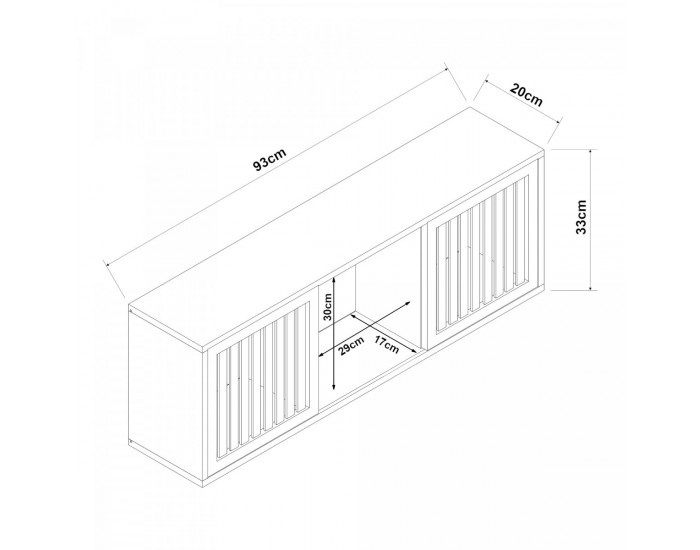 Стенен рафт Ypäjä 93x20x33 см бамбук []