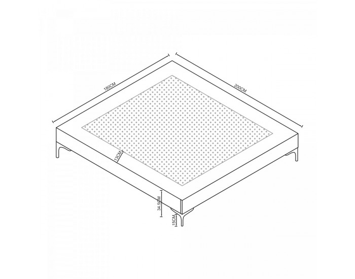 Двойно легло Lilla с матрак кадифе 180x200 см синьо []