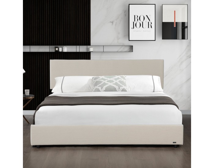 Тапицирано легло Juva с матрак и леглова кутия 160x200 см Beige Corium