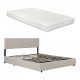 Тапицирано легло Juva с матрак и леглова кутия 160x200 см Beige Corium