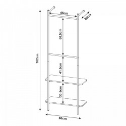 Стенно портманто Bremanger 162x60x26cm черно [] - Sonata G