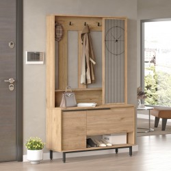 Компактен гардероб Vesanto 178x112x36 см дъб [] - Sonata G