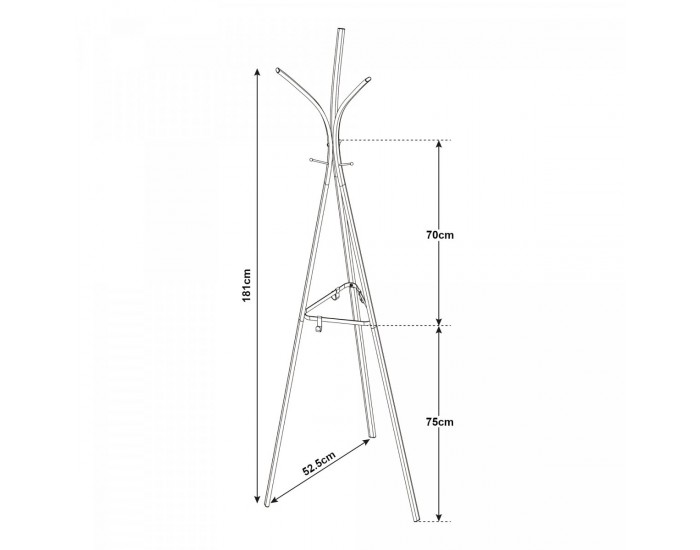 Поставка за портманта Vevelstad 181x52,5x52,5 см стомана []