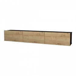 Шкаф за ТВ Vihti 180x31x29.5см черен/дъб [] - Comode TV