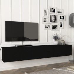 Шкаф за ТВ Вихти 180x31x29.5см Черен [] - Comode TV