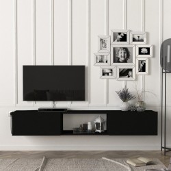 Шкаф за телевизор Paltamo 180x31x29.5см Черен [] - Sonata G