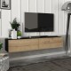 Toivakka ТВ шкаф 135x31x25см черен / дъб []