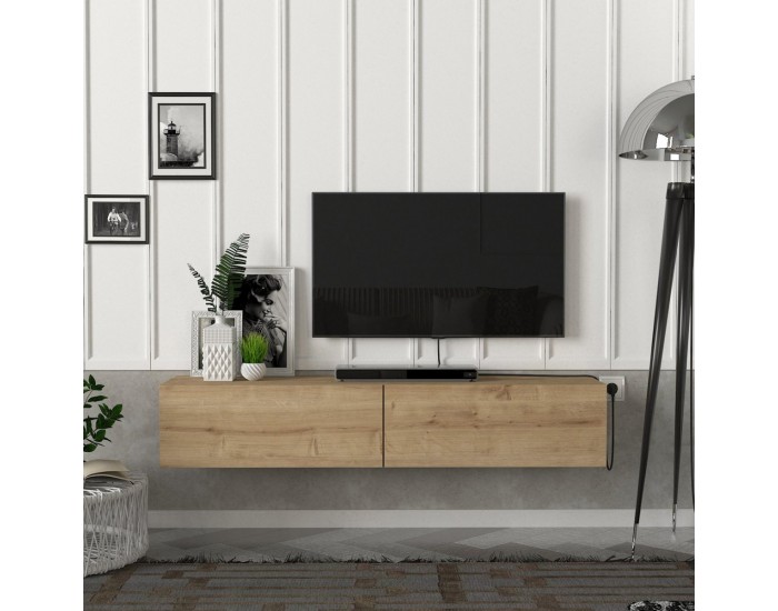 ТВ шкаф Toivakka 135x31x25см дъб []