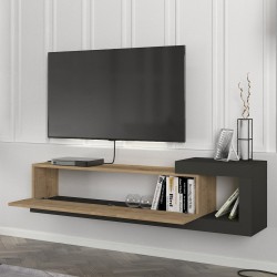 ТВ шкаф Луханка 150x29.5x38.5см дъб / антрацит [] - Comode TV