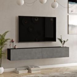 ТВ маса Lapinlahti 180 x 31,5 x 29,5 см черен/изглед на бетон [] - Sonata G