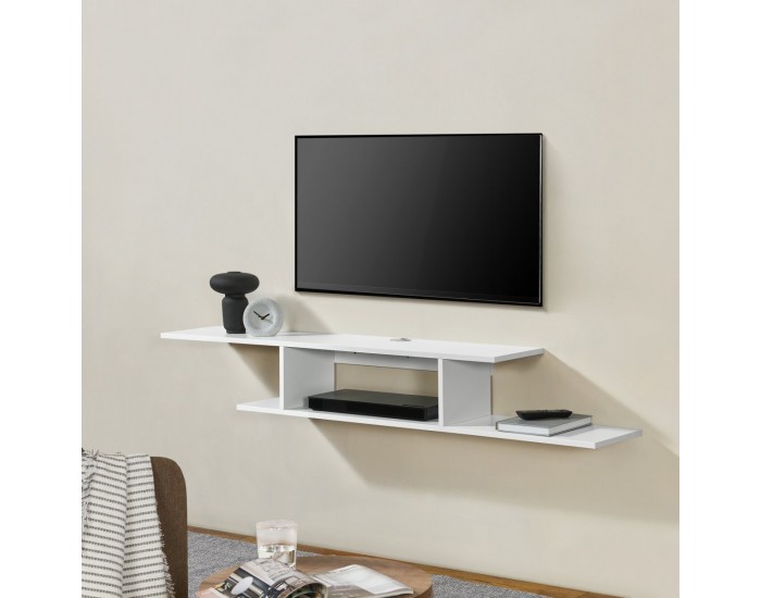 Стенен рафт за телевизор Støvring White []