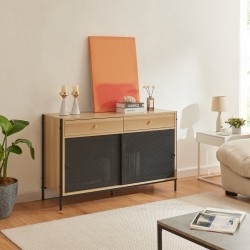 ТВ шкаф Tysnes 120x40x75 см дъб/черен [] - Sonata G